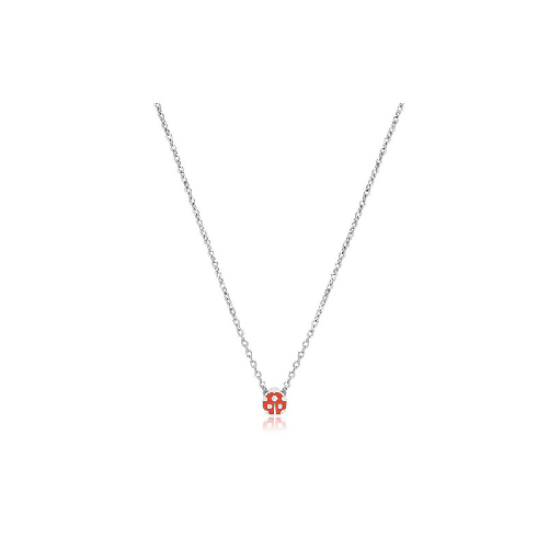 SAGAPO COLLANA Click ACCIAIO COCCINELLA SMALTO ROSSO