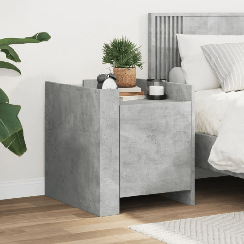 VidaXL Comodino Grigio Cemento 45x50x50 cm in Truciolato