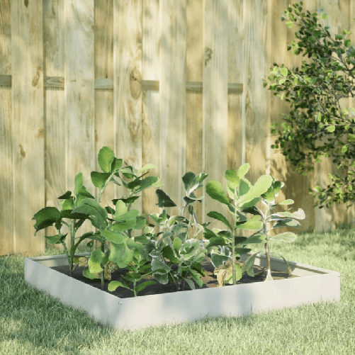 VidaXL Fioriera Rialzata da Giardino Bianca 100x100x26 cm in Acciaio