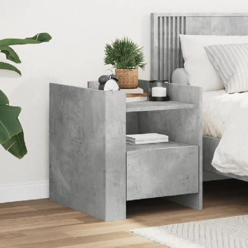 VidaXL Comodino Grigio Cemento 45x50x50 cm in Truciolato