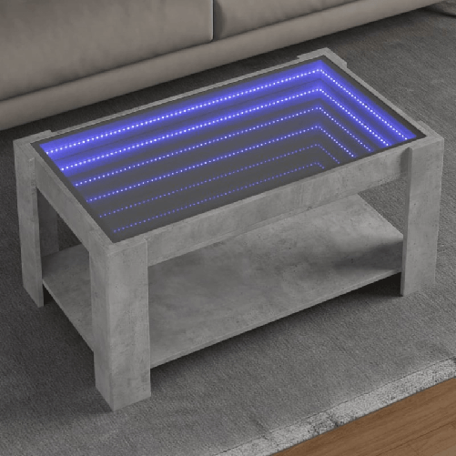 VidaXL Tavolino Salotto con LED Grigio Cemento 93x53x45 cm Multistrato