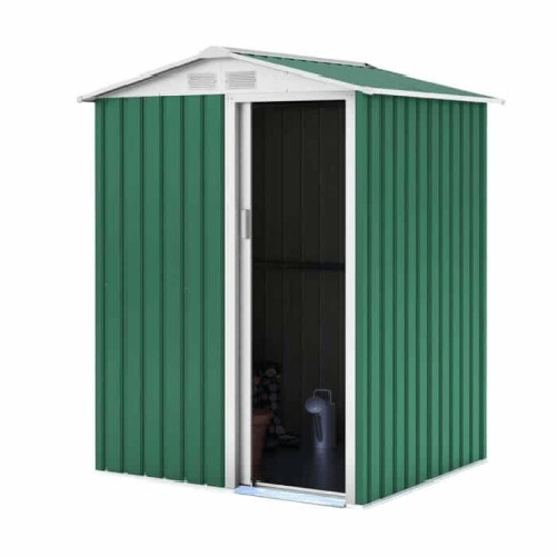 Garden Box Porta Attrezzi 155x130x186 cm in Metallo Verde da Giardino