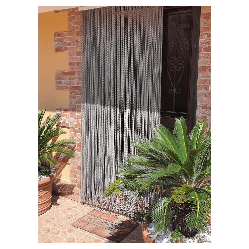 TrAdE Shop Traesio  Tenda Moschiera Antimosche A Fili Torciglione In Gomma Grigia 120x230 Cm Tpl88 025479 -