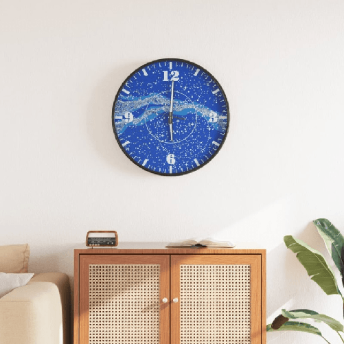 VidaXL Orologio a Parete con Ore e Lancette Luminose Blu Ø30 cm
