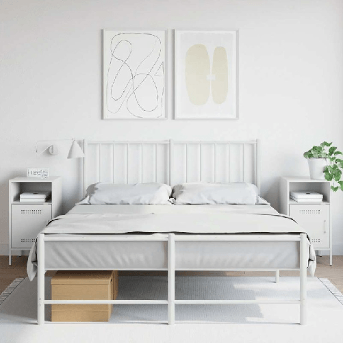 VidaXL Comodini 2 pz Bianchi 36x39x68 cm in Acciaio