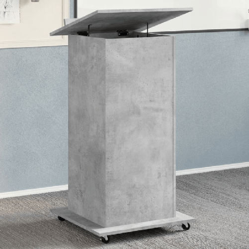 VidaXL Leggio con Ruote e Cassetto Grigio 55x55x107 cm in Multistrato
