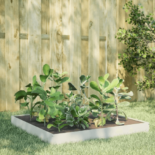 VidaXL Fioriera Rialzata da Giardino Bianca 100x100x18,5 cm in Acciaio