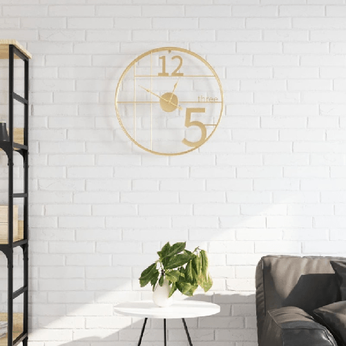 VidaXL Orologio da Parete Oro Ø50 cm in Ferro