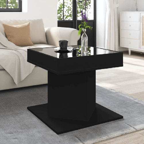 VidaXL Tavolino Salotto con LED Nero 50x50x45 cm Legno Multistrato