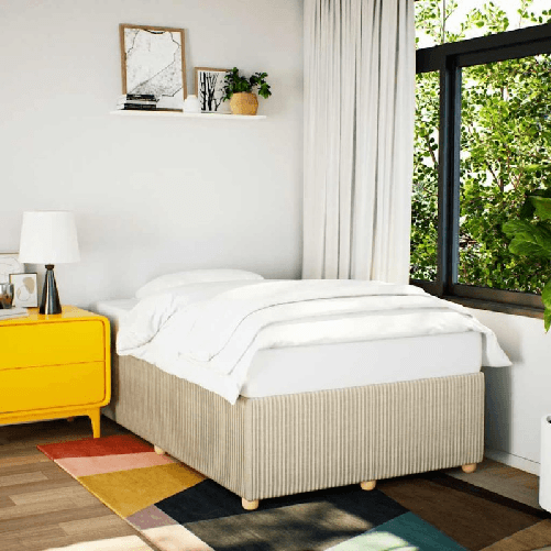 VidaXL Giroletto senza Materasso Crema 120x190cm in Tessuto