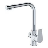 TECOM Miscelatore lavello girevole 3 vie cromato serie le mans