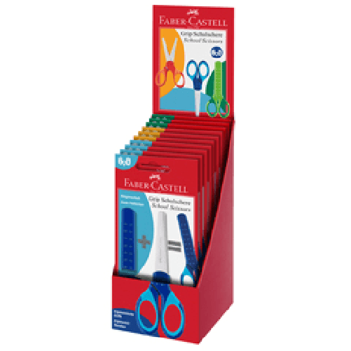 FABER-CASTELL Forbici scuola - colori assortiti - Faber Castell - expo 10 blister