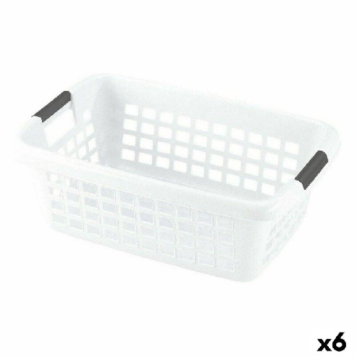 BigBuy Home Cesto per i Panni Sporchi Con manici Bianco 70 L (6 Unità)