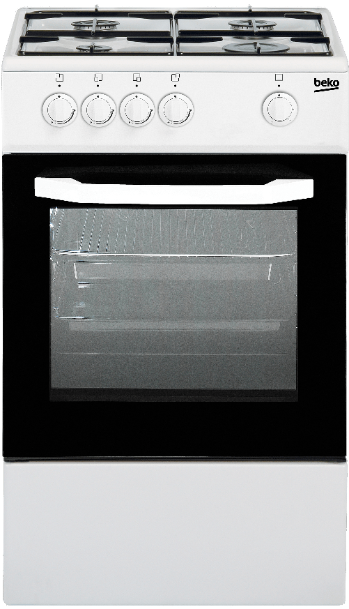 Beko cucina csg42001fw, (lxdxa) 50x50x85, bianca, forno a gas, piano cottura a gas 4 zone