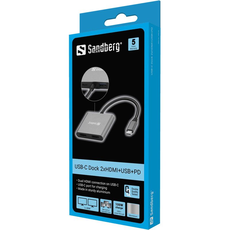 Sandberg-136-44-hub-di-interfaccia-USB-3.2-Gen-1--3.1-Gen-1--Type-C-Grigio