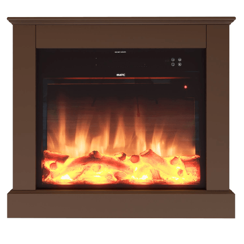 MPC  Caminetto Elettrico Mpc Camillo Xxl Marrone 75cm Legno Marrone 750w1500w Effetto Fiamma Led