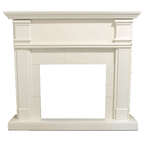 Sined Cornice Camino Caldera Bianco Made In Europe Per Inserto Elettrico Caminetto Vulcano Da 60 Cm o