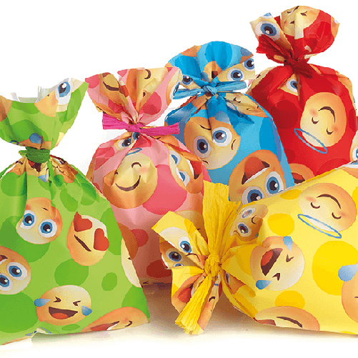PienniPi Plast BUSTE REGALO IN PPL A SACCO 35x50 EMOJI (50PZ)
