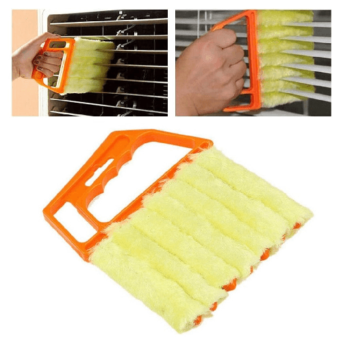TrAdE Shop Traesio  Spazzola Per Pulizia Persiane 7 Lamelle In Microfibra Lavabile Per Tende Condizionatori -
