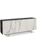 Credenza buffet moderna nera con tre ante marmo