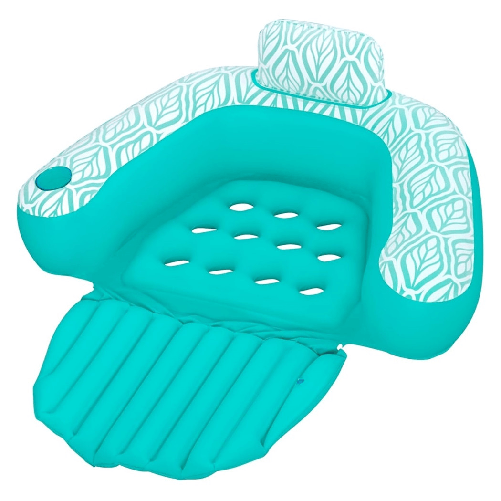 TrAdE Shop Traesio  Poltrona Da Piscina Gonfiabile Galleggiante Comfort Plush Deluxe Con Portabicchiere 43719 -