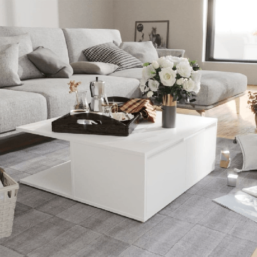 VidaXL Tavolino da Caffè Bianco 80x80x31 cm in Truciolato