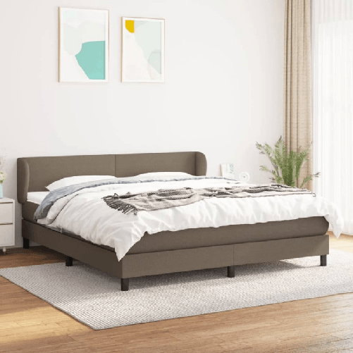 VidaXL Giroletto a Molle con Materasso Tortora 160x200 cm in Tessuto