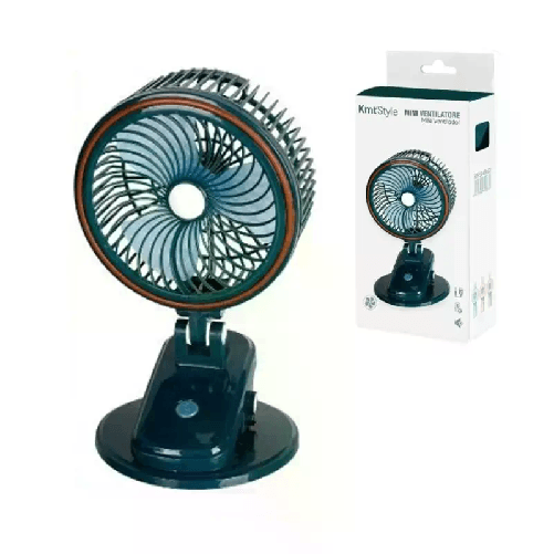 Kmt Style Mini Ventilatore Da Tavolo Ricaricabile USB da viaggio ufficio auto casa 30x18cm