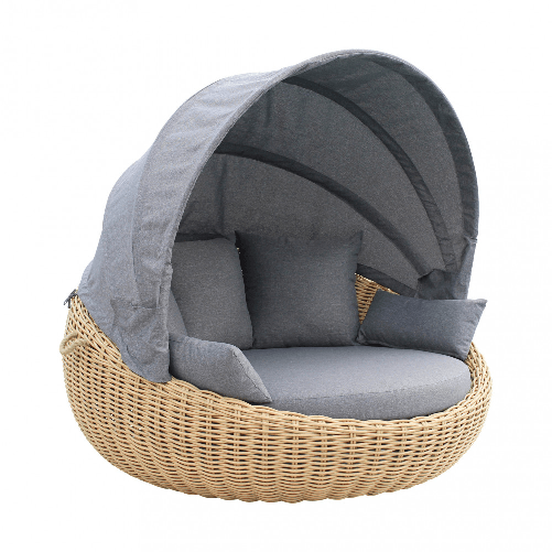 MILANI HOME PARADISE - conchiglione da esterno in alluminio e wicker