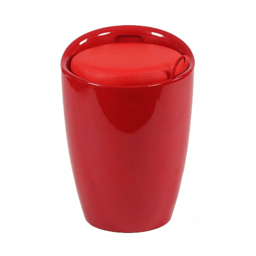 MILANI HOME  MilaniHome.it - Sgabello pouf contenitore in plastica con cuscino colore rossodi coloreRosso