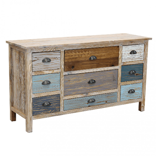 MILANI HOME COLORWOOD - cassettiera nove cassetti in legno colorato da 130 cm