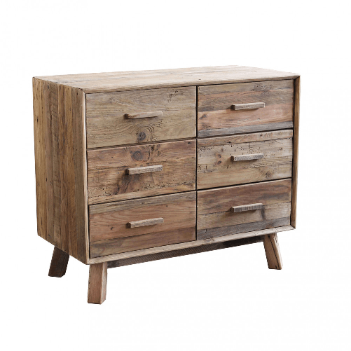 MILANI HOME PINUS - cassettiera con 6 cassetti