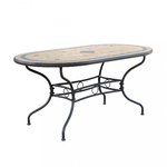 MILANI HOME VENTUS - tavolo da giardino in ferro con piano in mosaico 90 x 160