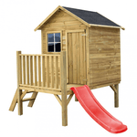 MILANI HOME MERIDA - casetta in legno per bambini con scivolo
