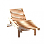 MILANI HOME FIBULA - lettino prendisole in legno di teak