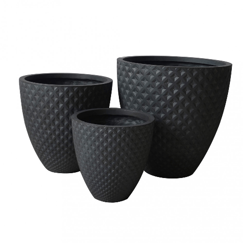 MILANI HOME AUBREZIA - set di vasi in fibra sintetica