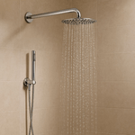 OGOMONDO  Set per doccia soffione tondo in acciaio inox 250 millimetri effetto spazzolato *** confezione 1