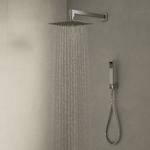 OGOMONDO  Set per doccia soffione quadro in acciaio inox 25x25 centimetri effetto spazzolato *** confezione 1