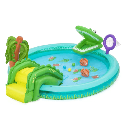 TrAdE Shop Traesio  Play Center Gonfiabile Crocodile Cove Piscinetta Per Bambini 224 X 181 X 72 Cm 53166 -