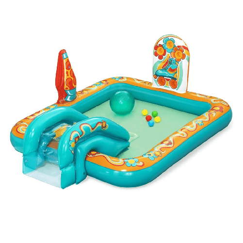 TrAdE Shop Traesio  Play Center Piscina Gonfiabile Retro Groove Per Bambini 193x152x74cm Giardino 53164 -