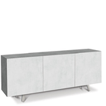 Credenza buffet moderna cemento con tre ante bianco