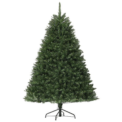 HOMCOM Albero di Natale Artificiale da 195 cm con 1838 Rami con Base in Acciaio per Interni, Verde