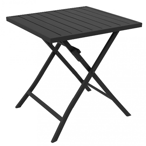 MILANI HOME ABELUS - tavolo da giardino quadrato pieghevole salvaspazio in alluminio