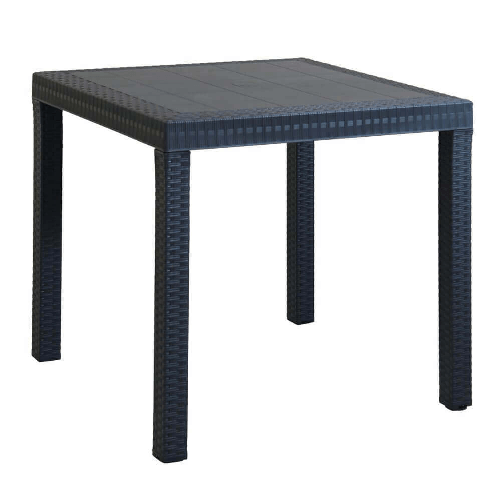 MILANI HOME CALIGOLA - tavolo da giardino in wicker quadrato