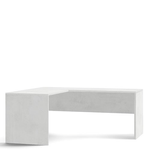 Pidema:Scrivania angolare sinistro bianco ossido. Scrivanie ufficio in legno porta pc per arredamento camerette, dimensioni 76x160x150 cm.