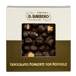 Tavoletta di cioccolato fondente con nocciole 120gr in astuccio -stagionale