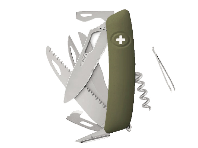 SWIZA Swiza SH09TR AM SAW &amp; SCISSORS WAVY EDGE Olive (KST.0136.1050)