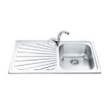 Smeg lavello inox a una vasca gocciolatoio a sinistra sp861s