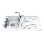 Smeg lavello inox a una vasca gocciolatoio a destra sp861d