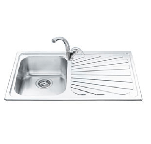 Smeg lavello inox a una vasca gocciolatoio a destra sp861d